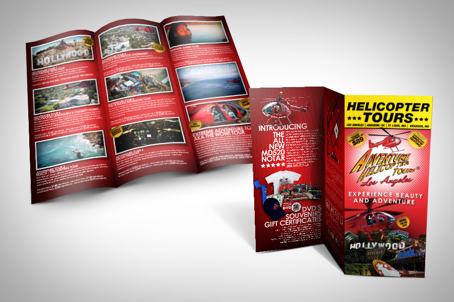 helicopter tour brochure design
