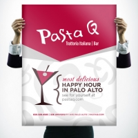PastaQ happy Hour Poster Design