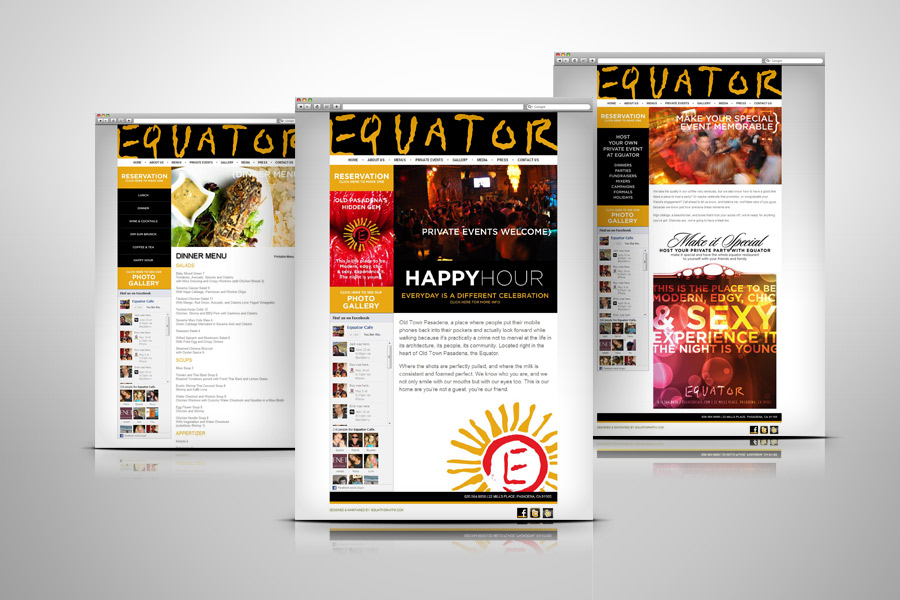 Equator Asian Restaurant website design