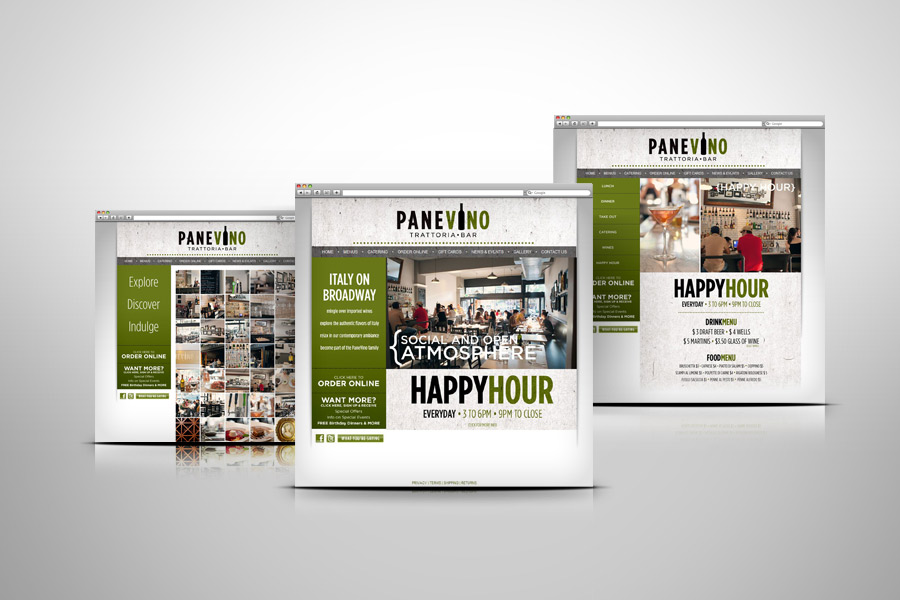 Panevino Italian Restaurant website design
