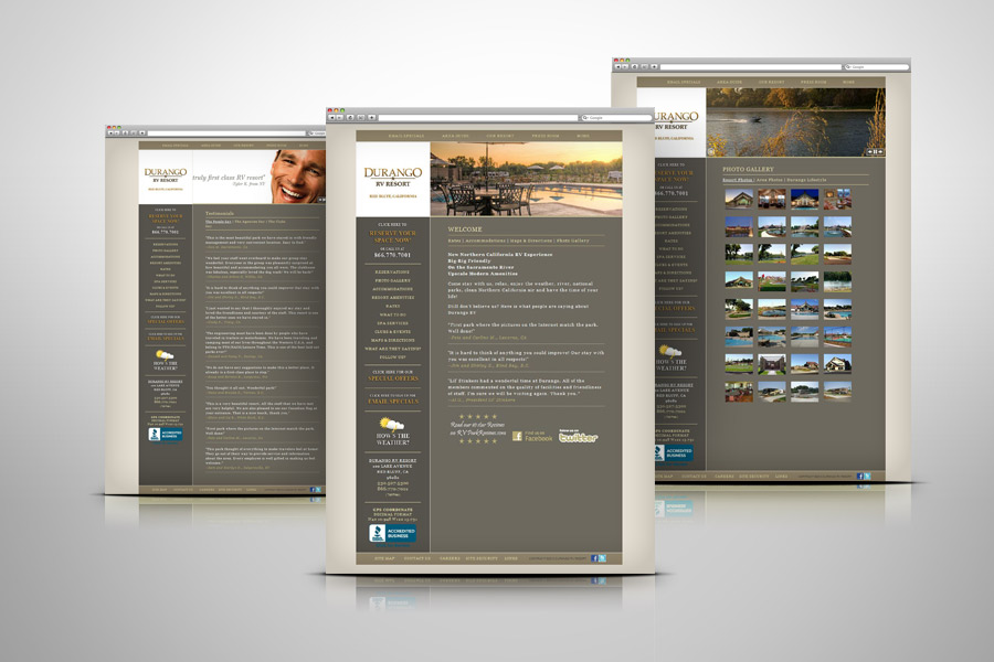 Durango Rv Resort website design