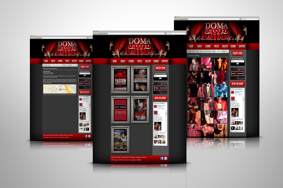 Doma Theatre website design