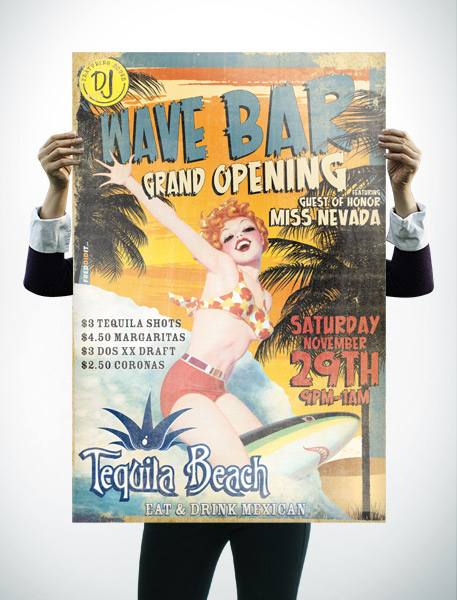 Tequila Beach Bar Poster Design
