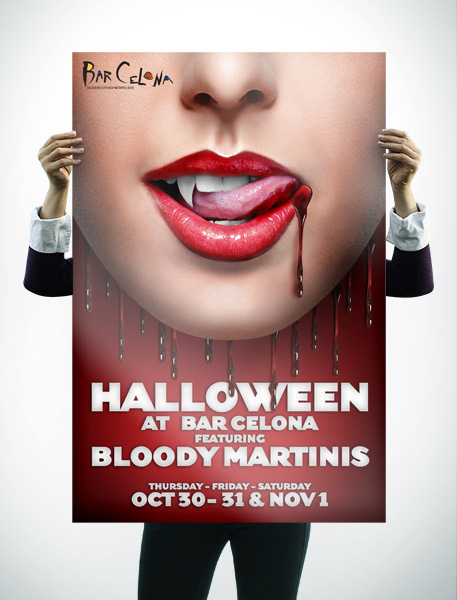 Bar Celona Halloween Poster Design
