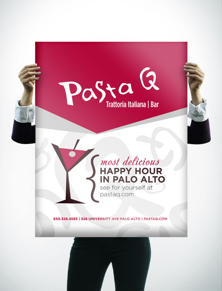 PastaQ happy Hour Poster Design