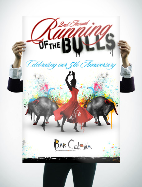 Bar Celona Anniversary Poster Design