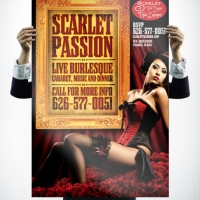 Scarlet Tea Room Burlesque Poster Design