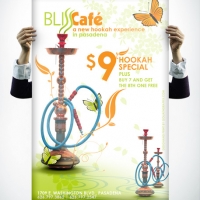 Bliss Cafe Hookah Poster Design