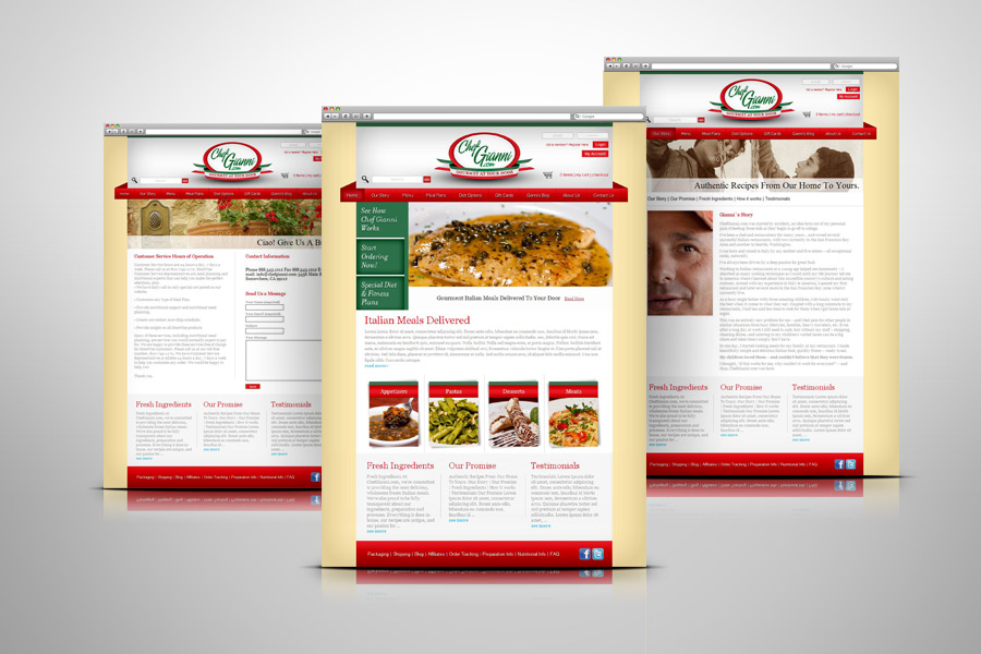 Chef Gianni Italian Food Delivery website design